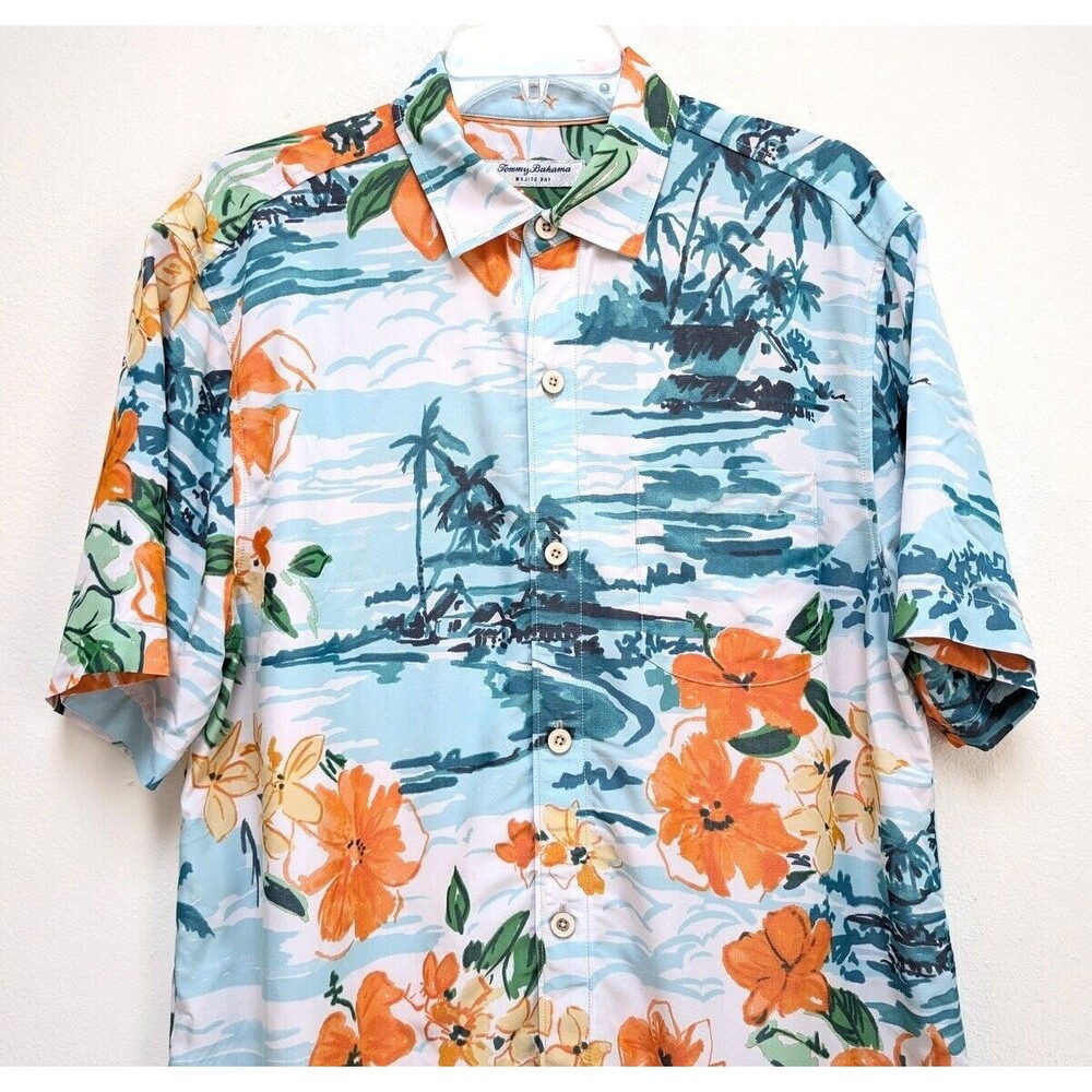 Tommy Bahama Island Zone Mojito Bay Men’s Floral Button Up Shirt Size M